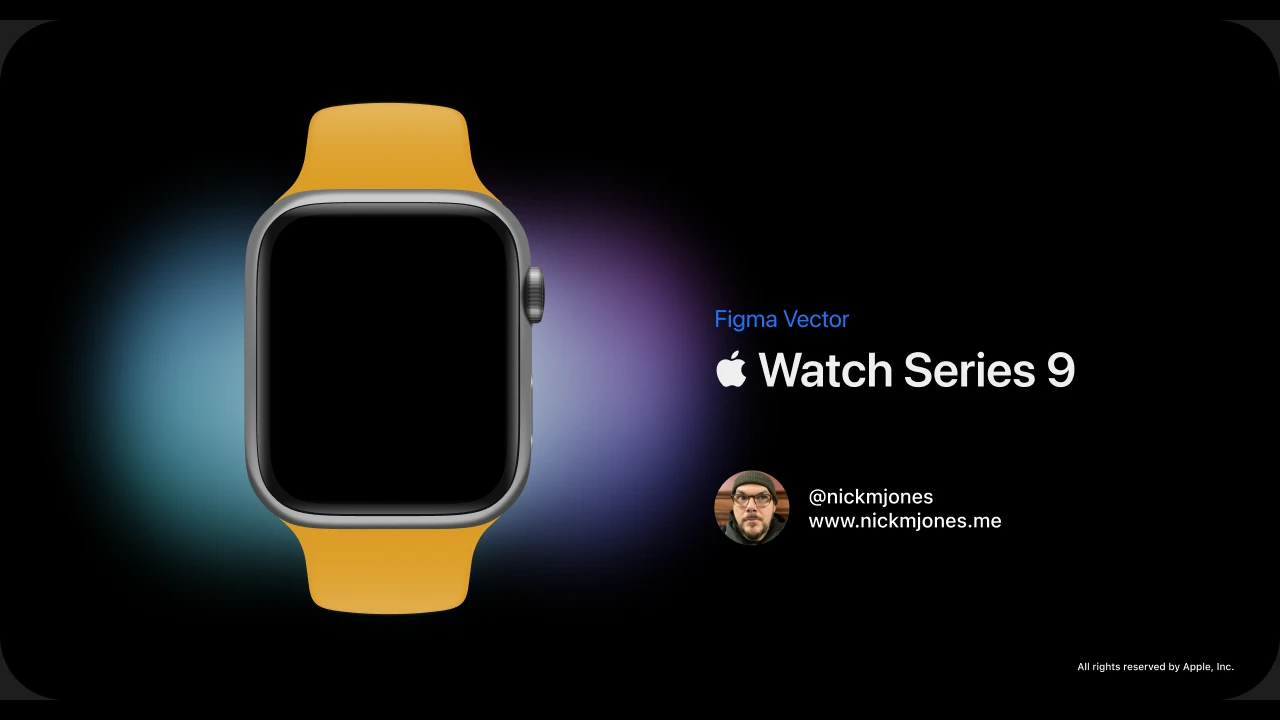 An Apple Watch Series 9 rendered entirely with vectors in Figma